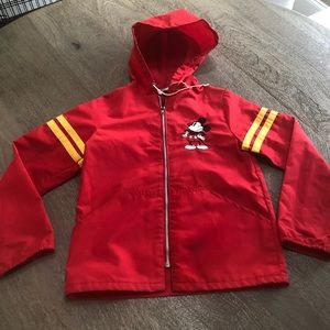 Vintage Walt Disney Productions Micky Hooded Rain Coat Childs 7/8?